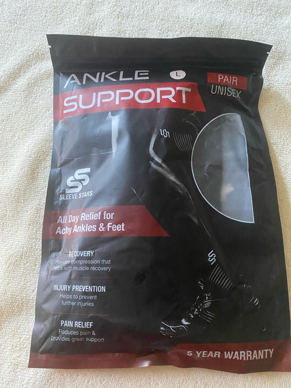 Ankle Support Compression Sleeve - Black
